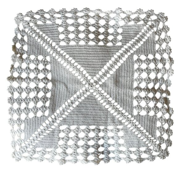 Hand Crocheted White Cotton Doilies Square Cottage Core VTG Wedding Country - Picture 5 of 14